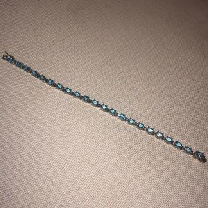 Sterling Silver Blue Topaz Tennis Bracelet